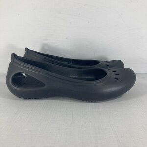 Crocs Kadee Slip On Flats Waterproof Comfort Shoes Closed Toe Black Women 6